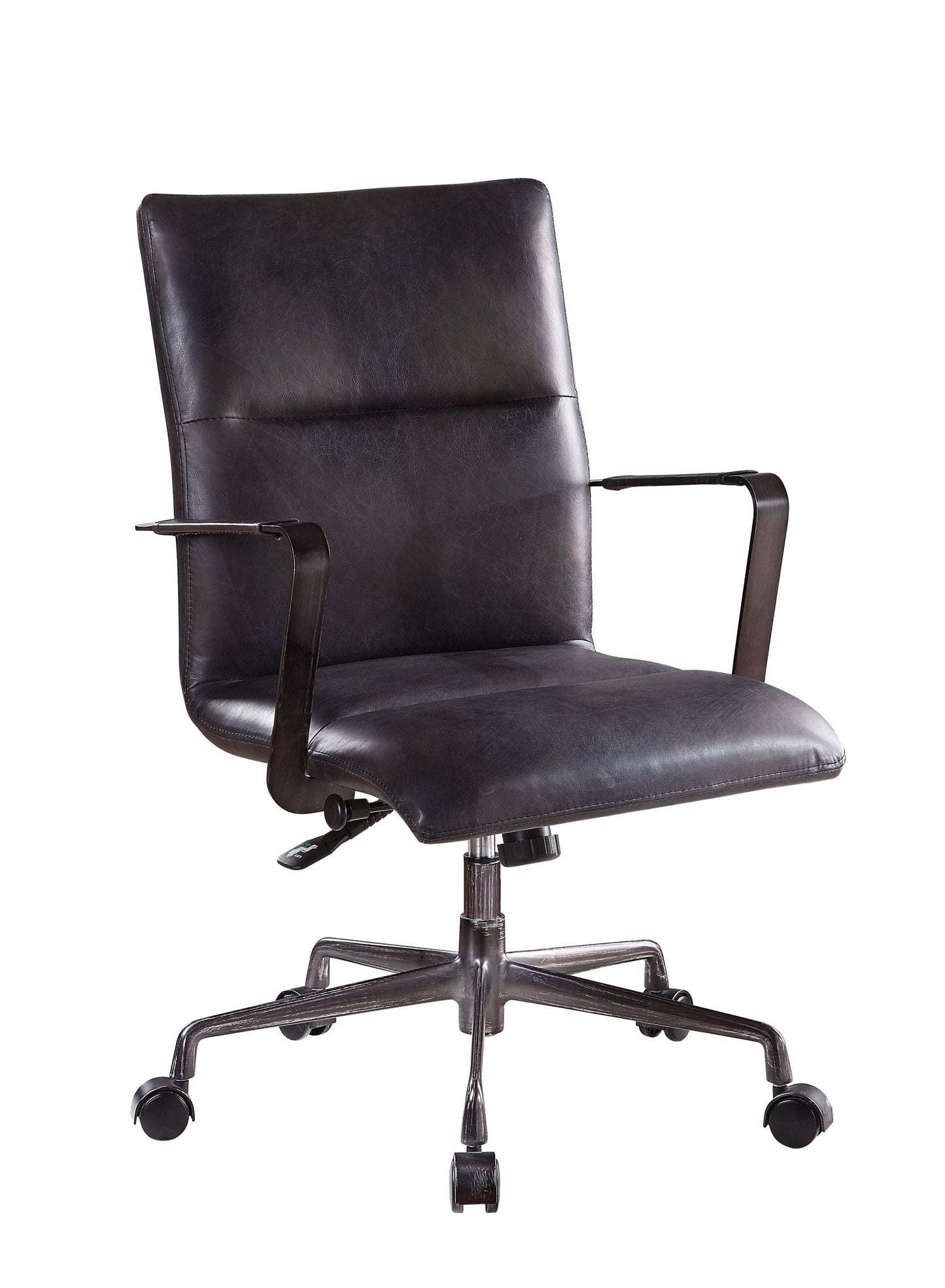 ACME Indra Office Chair, Onyx Black Top Grain Leather 92569