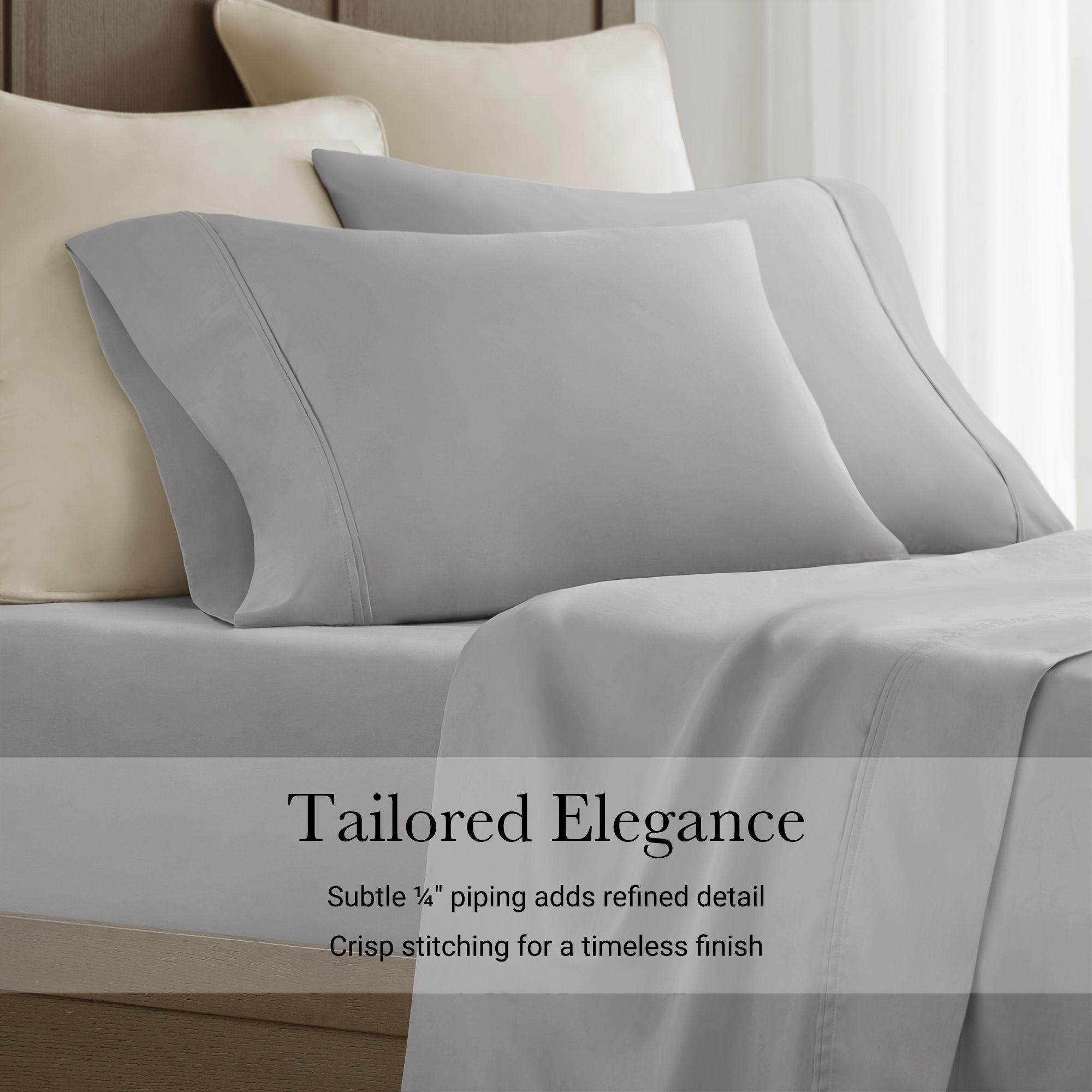 King Sateen Pillowcase Set - Gray