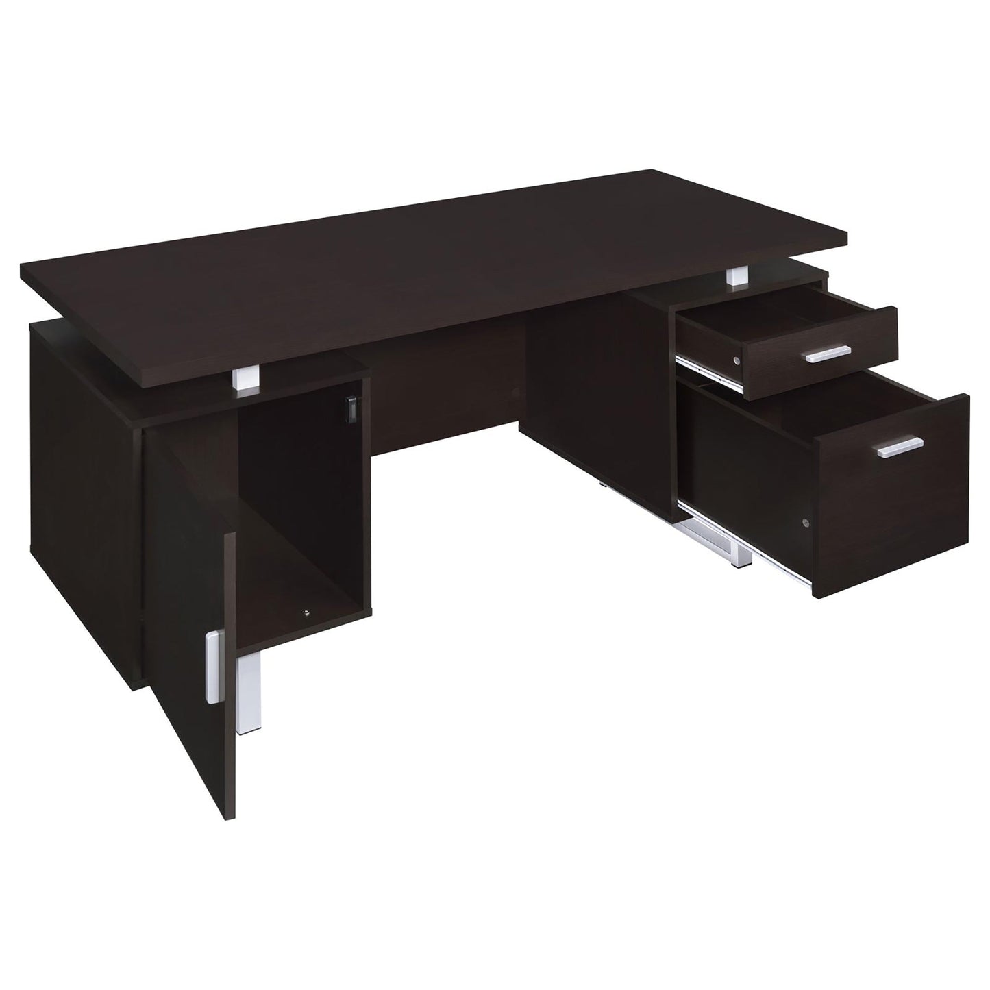 Cappuccino 2-drawer Floating Top Office Desk