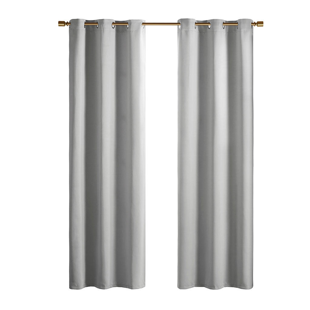 Solid Blackout Triple Weave Grommet Top Curtain Panel Pair