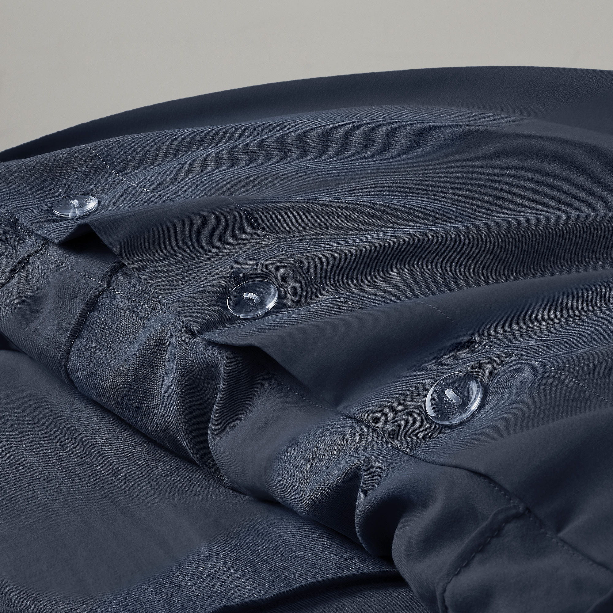 Porter - Full Soft Washed Pleated Duvet Cover Set - Navy