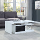 ACME Buck II Coffee Table w/Swivel Top in White & Black High Gloss Finish LV00997