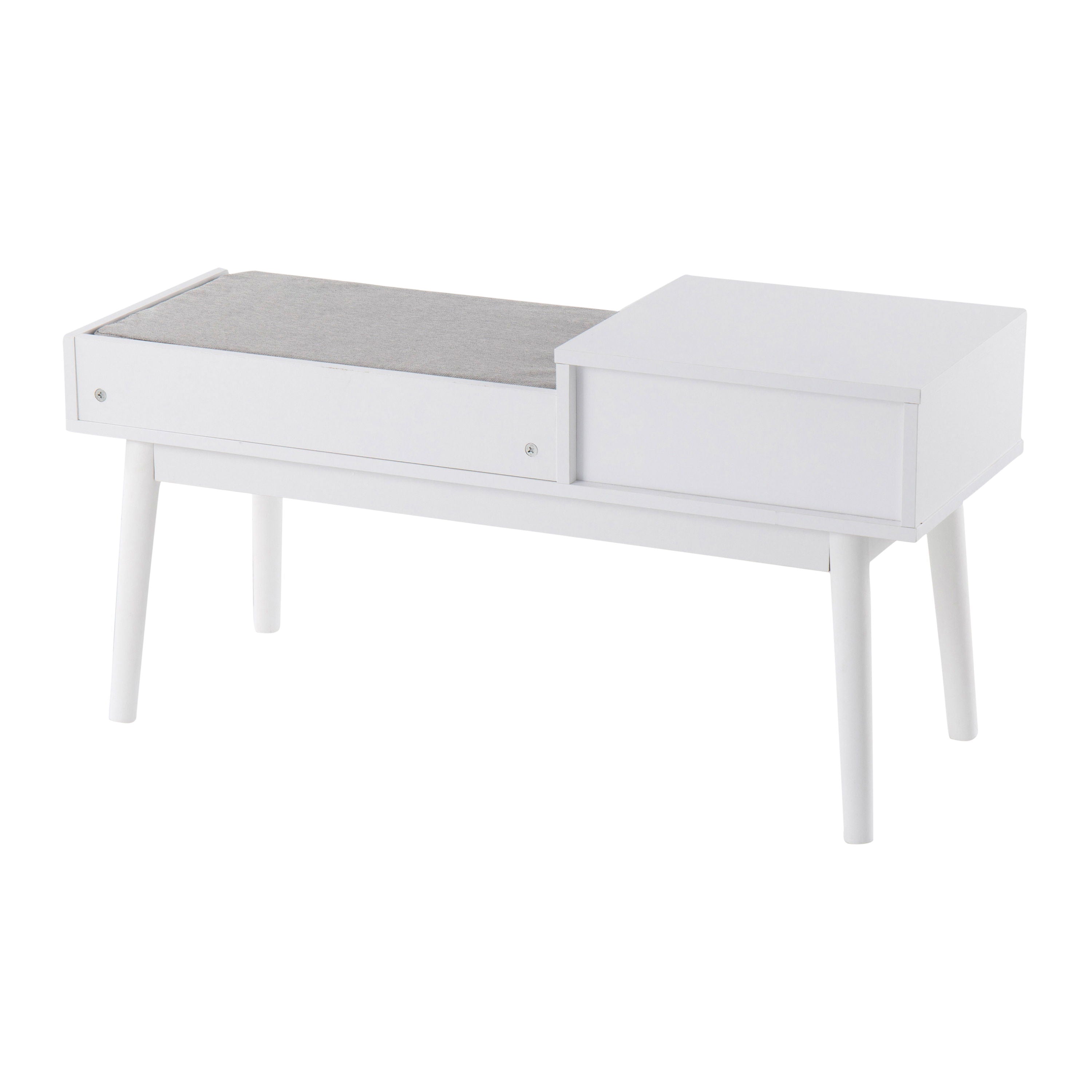 Telephone Contemporary Bench With Pull Out Drawer