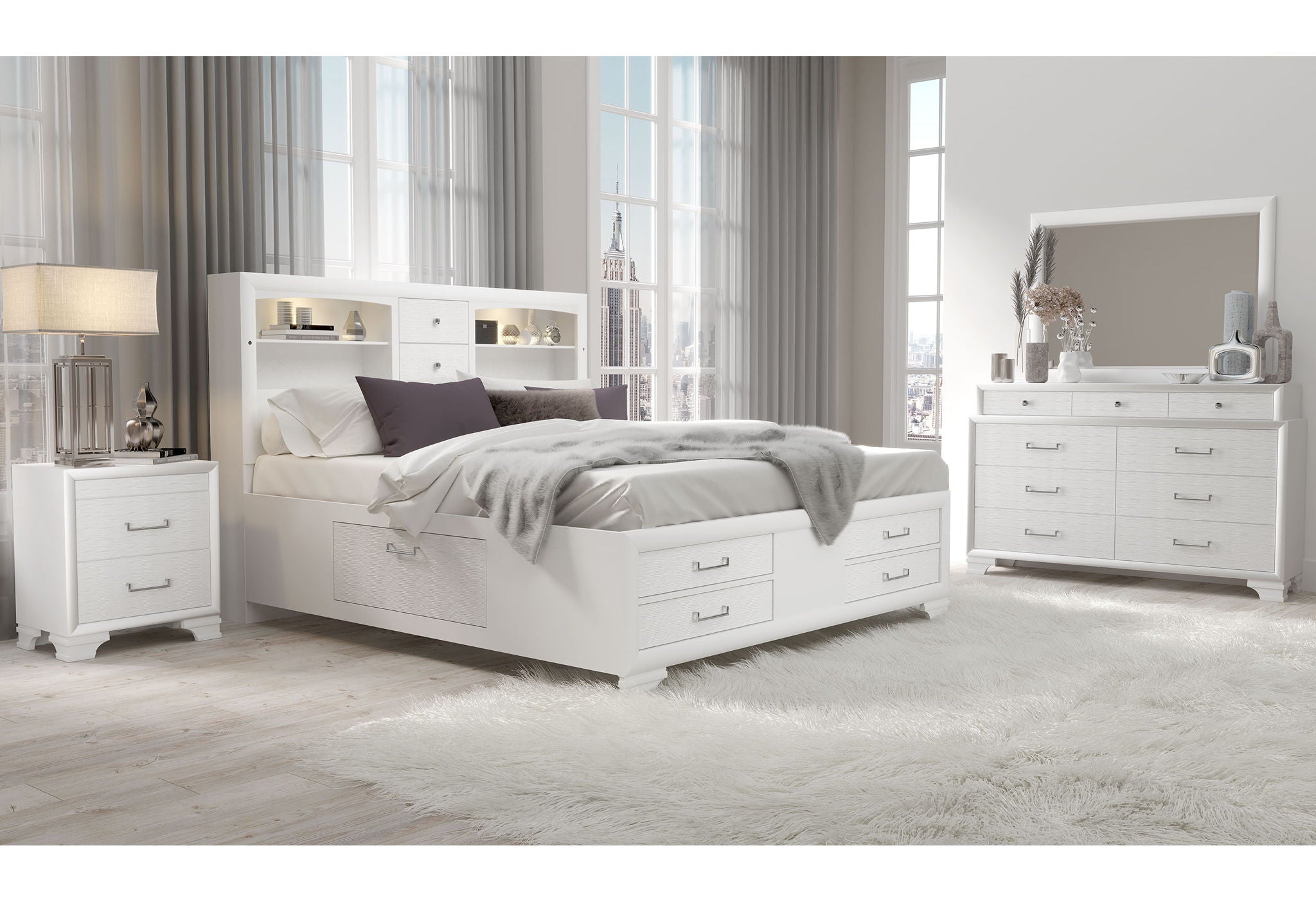 Jordyn - 5 Piece Queen Bedroom Set - White