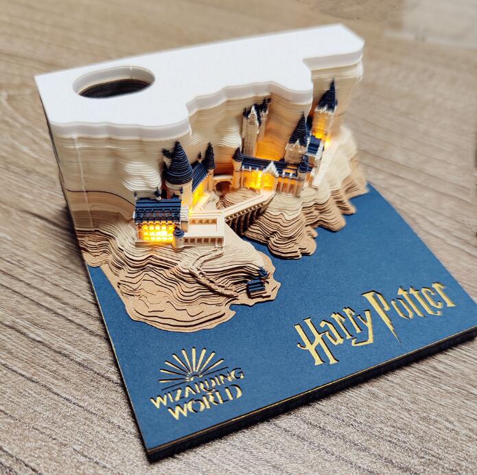 Harry Potter Post-it Three-dimensional Memo Peripheral 3D Creative Paper Sculpture Art Hogwarts Castle Memo