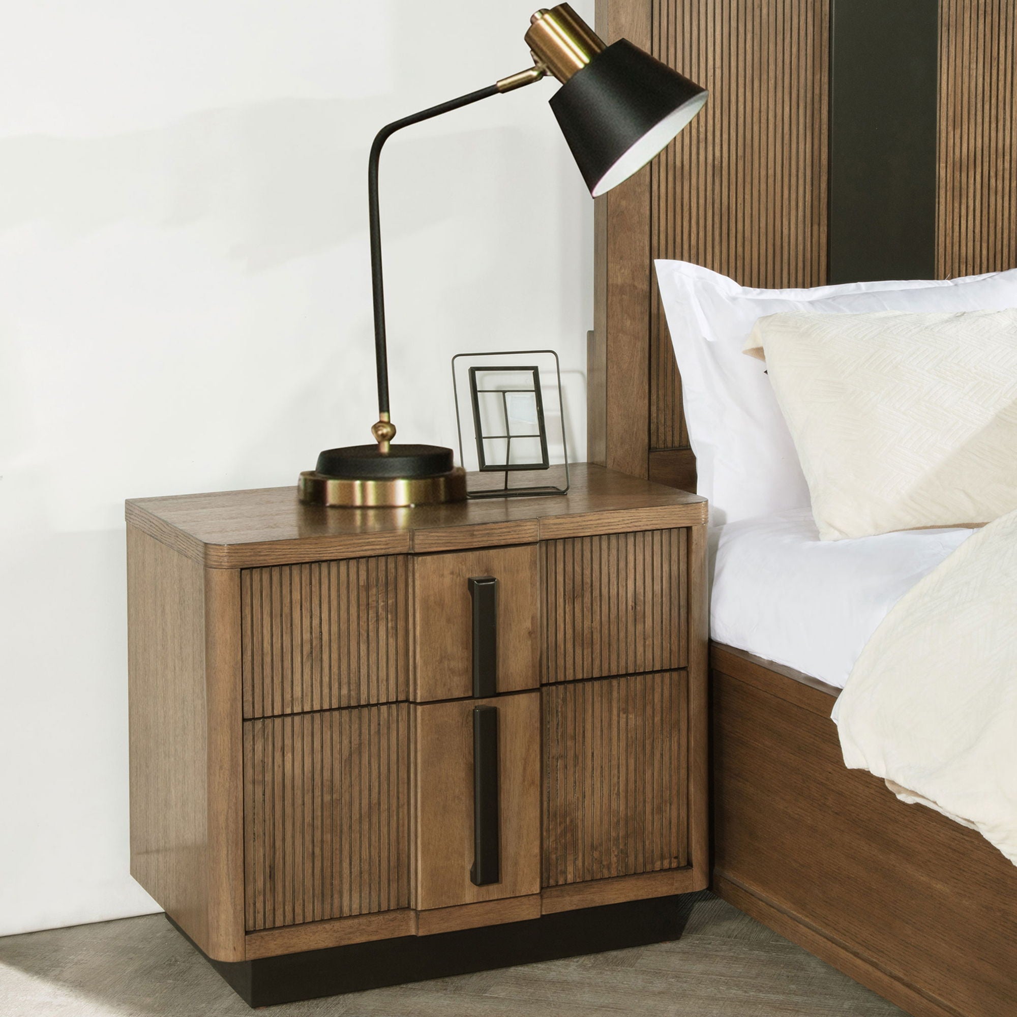 Moraga - 2 Drawer Nightstand - Ash Brown