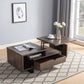 Contemporary Coffee Table with Drawer and Lift Top Table Top - Dark Brown