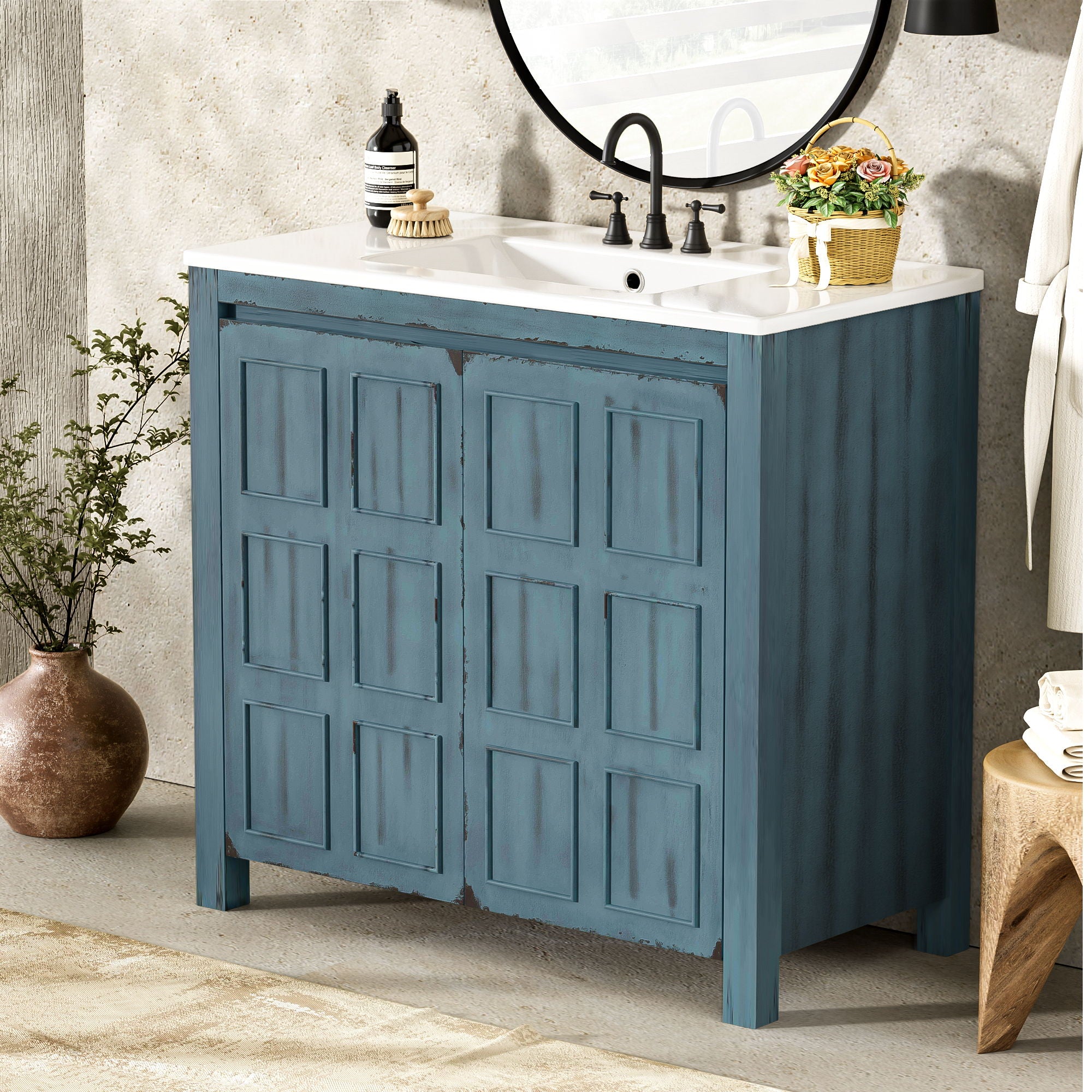 Bathroom Vanity Organizer With Sink, Combo Cabinet Set, Bathroom Storage Cabinet