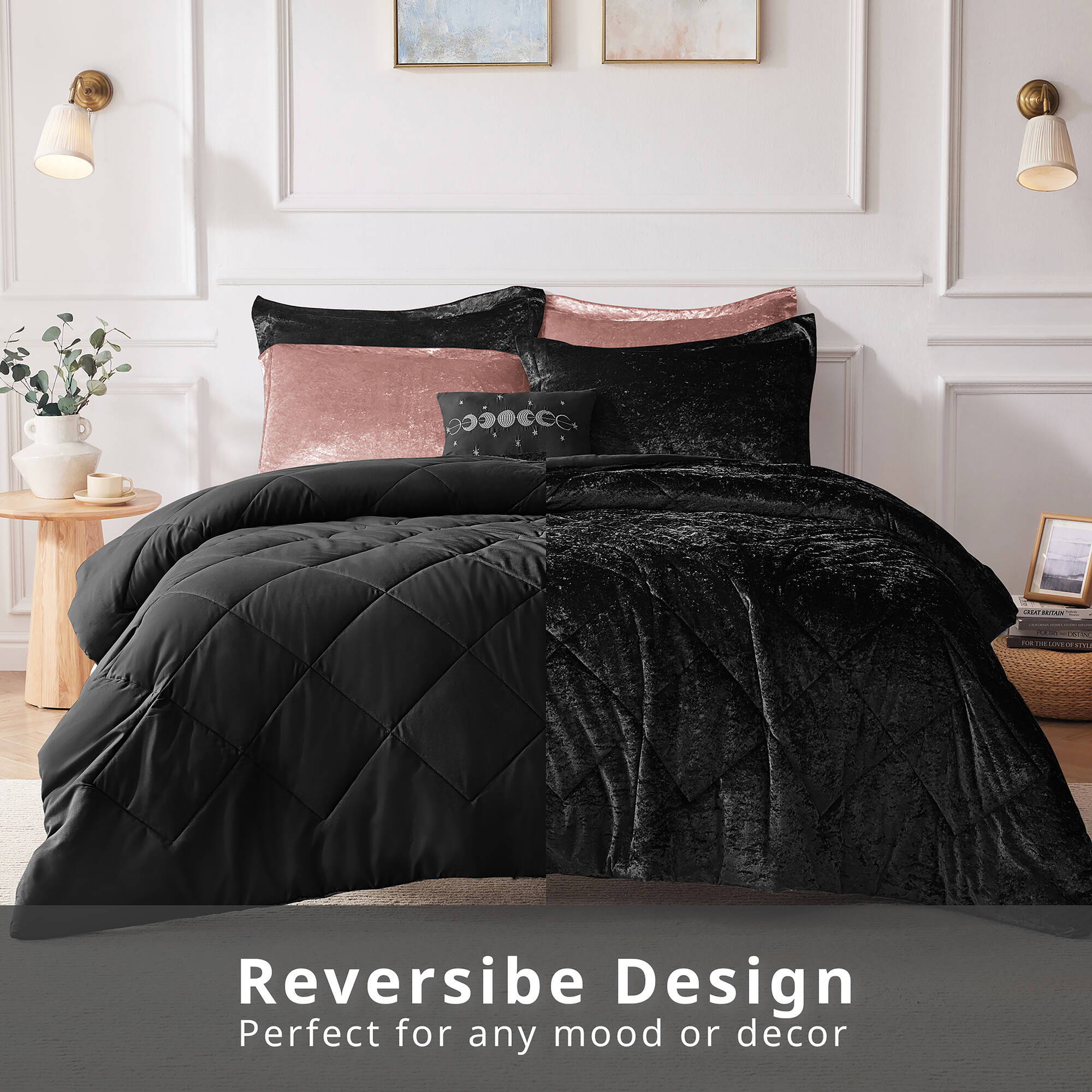Felicia - Twin Comforter Set - Black