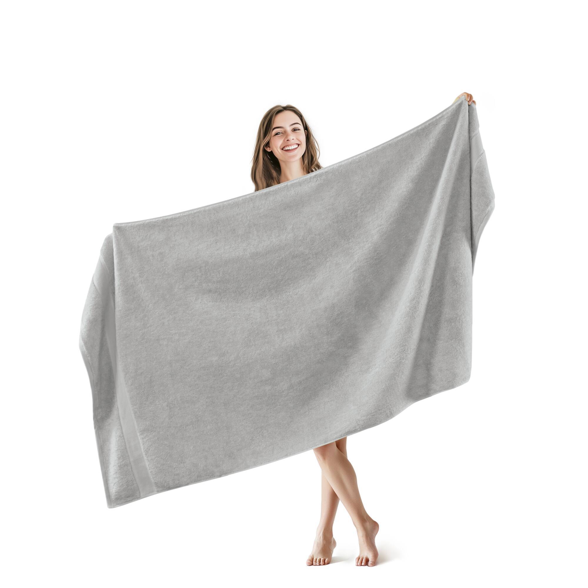 800GSM - 2 Piece Set Bath Sheet Antimicrobial - Silver
