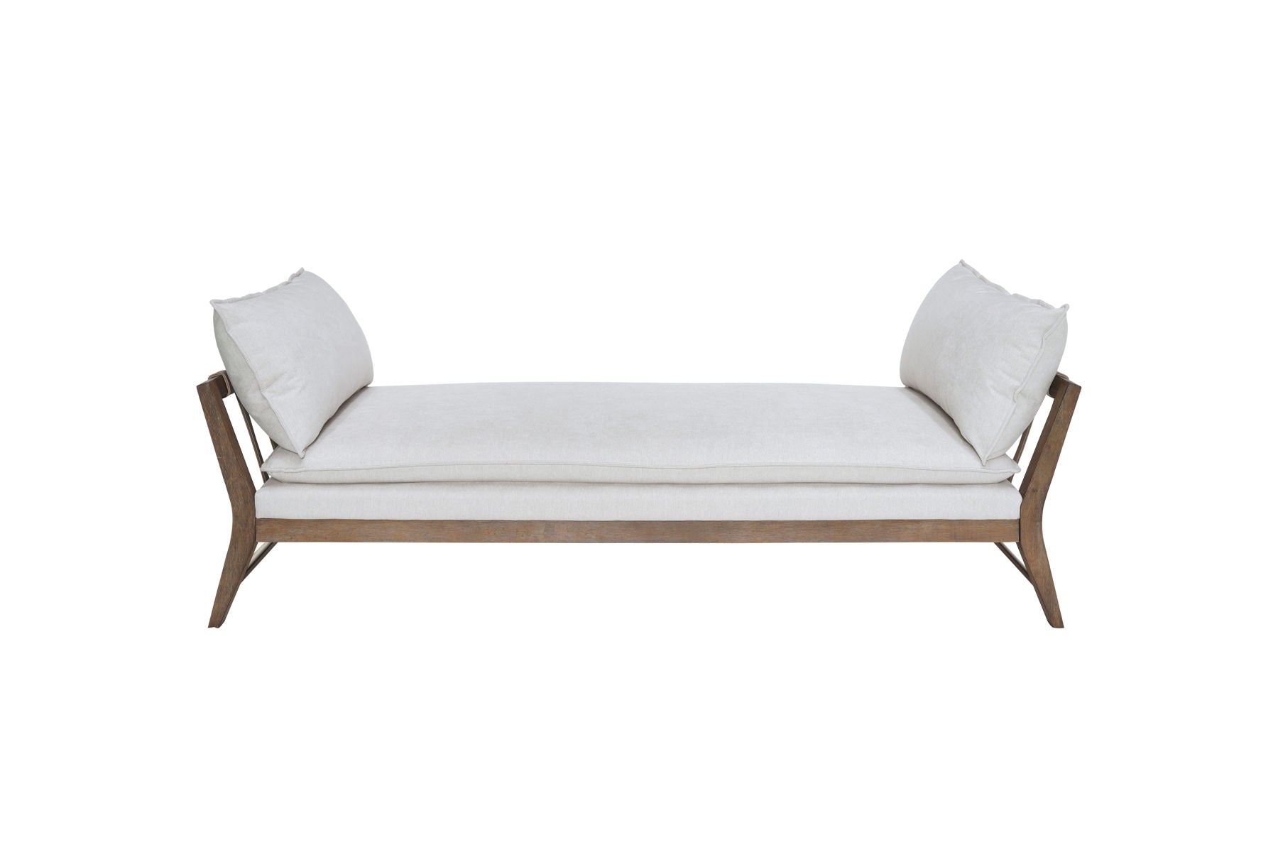 Daybed With Leather Strap Detail - White