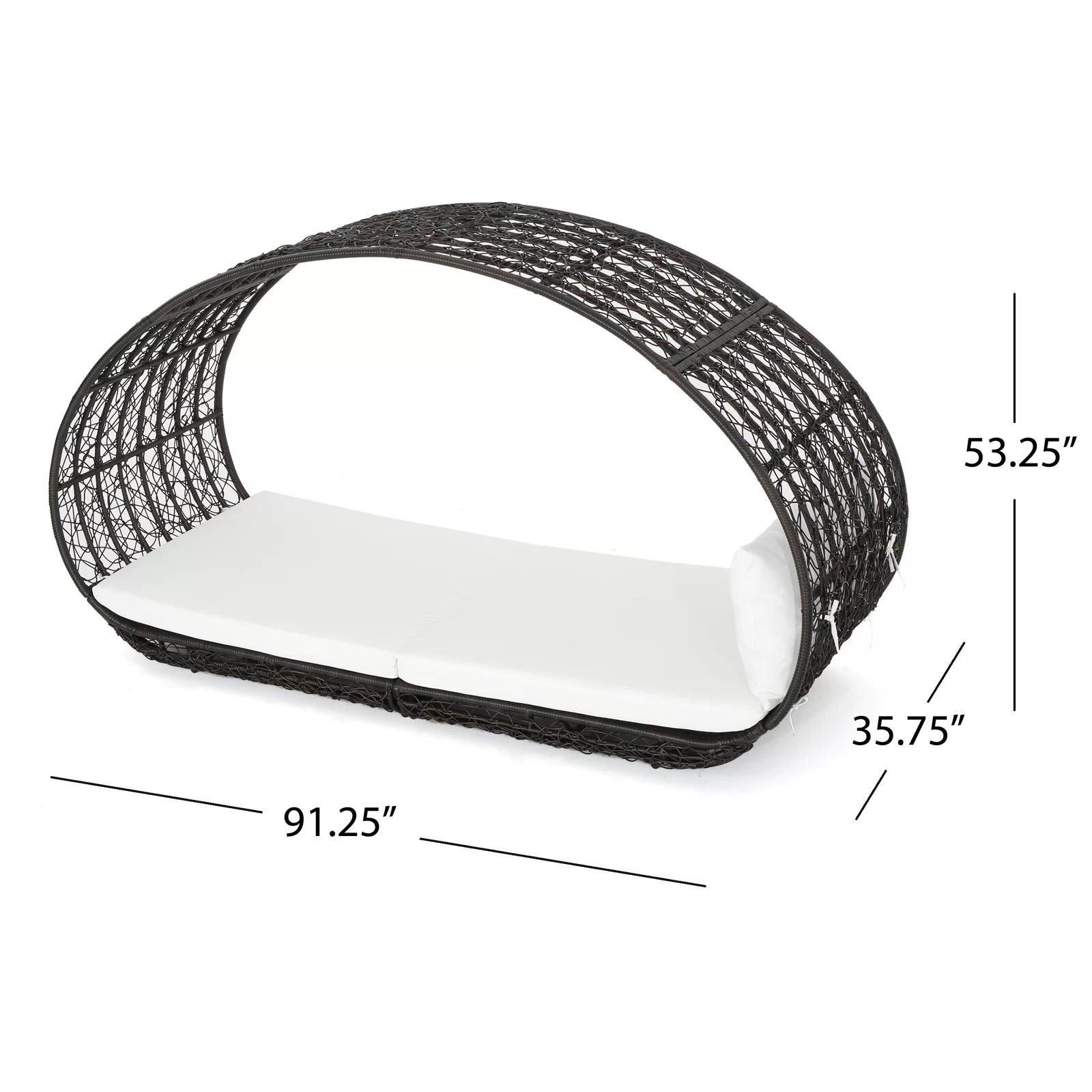 Abigal - Outdoor Wicker Daybed With Cushion