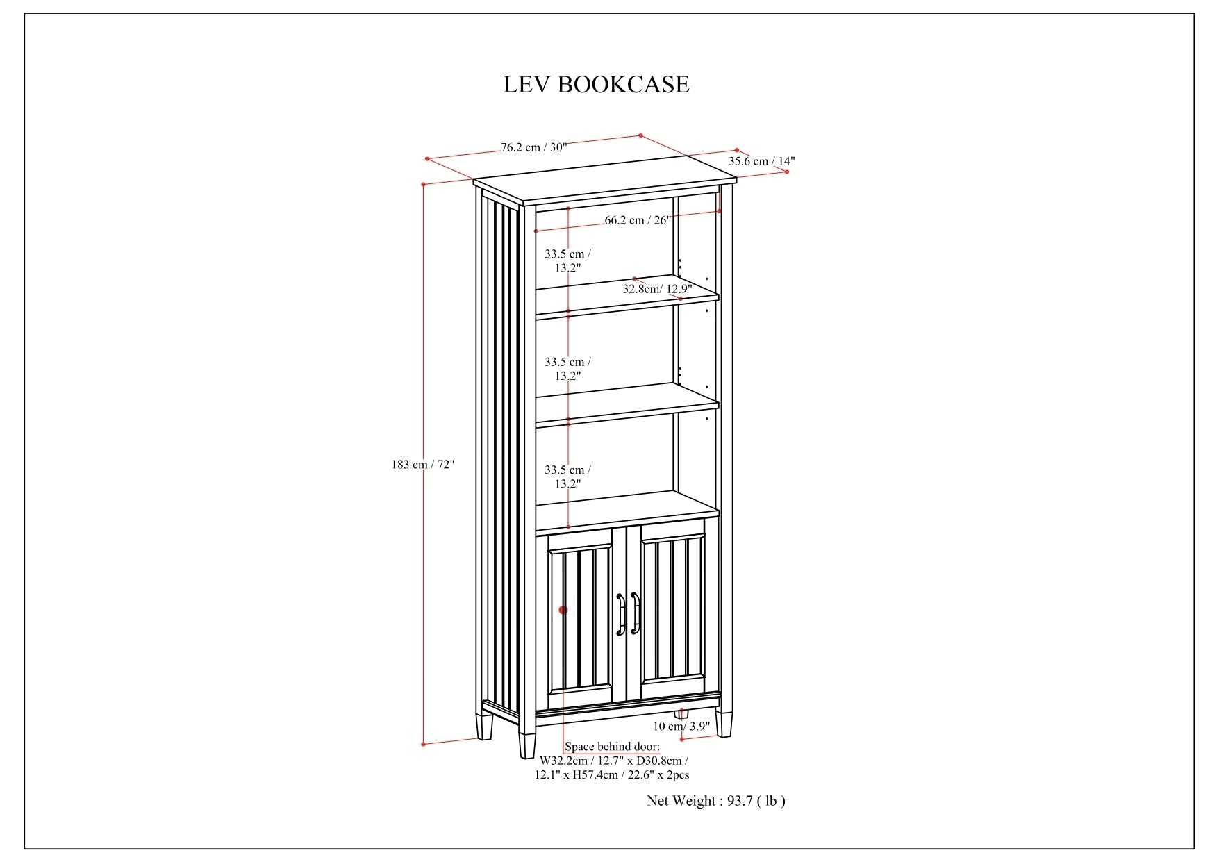 Lev - Bookcase - Smoky Brown