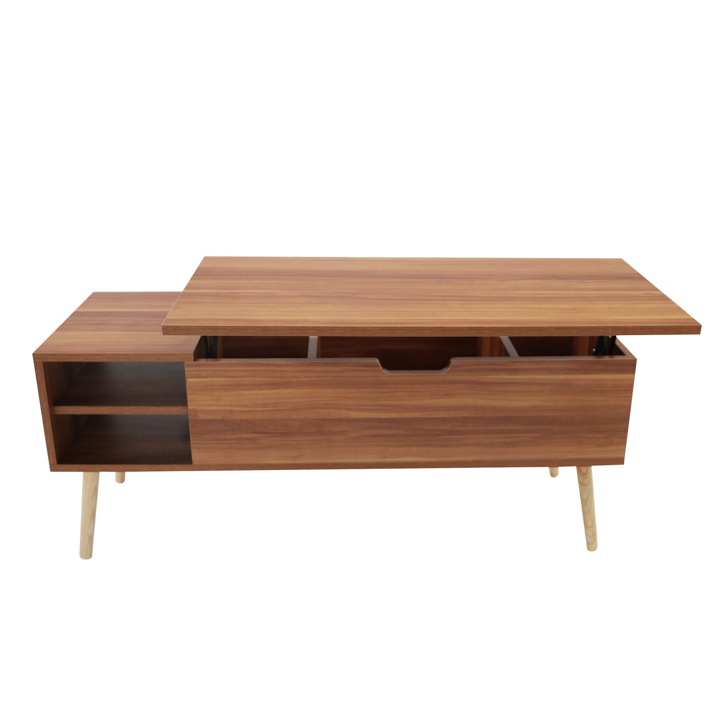 COFFEEtable quick assemble computer tablewith wood grain colorAccentFurnitureHomeDecor,Open Storage Shelf,StorageCoffeeTable with HiddenCompartment andAdjustableStorageShelf,LiftTabletopforLiving room