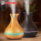 Aroma Essential Oil Diffuser Ultrasonic Air Humidifier with Wood Grain 7 Color Changing LED Lights for Office Home 400ml