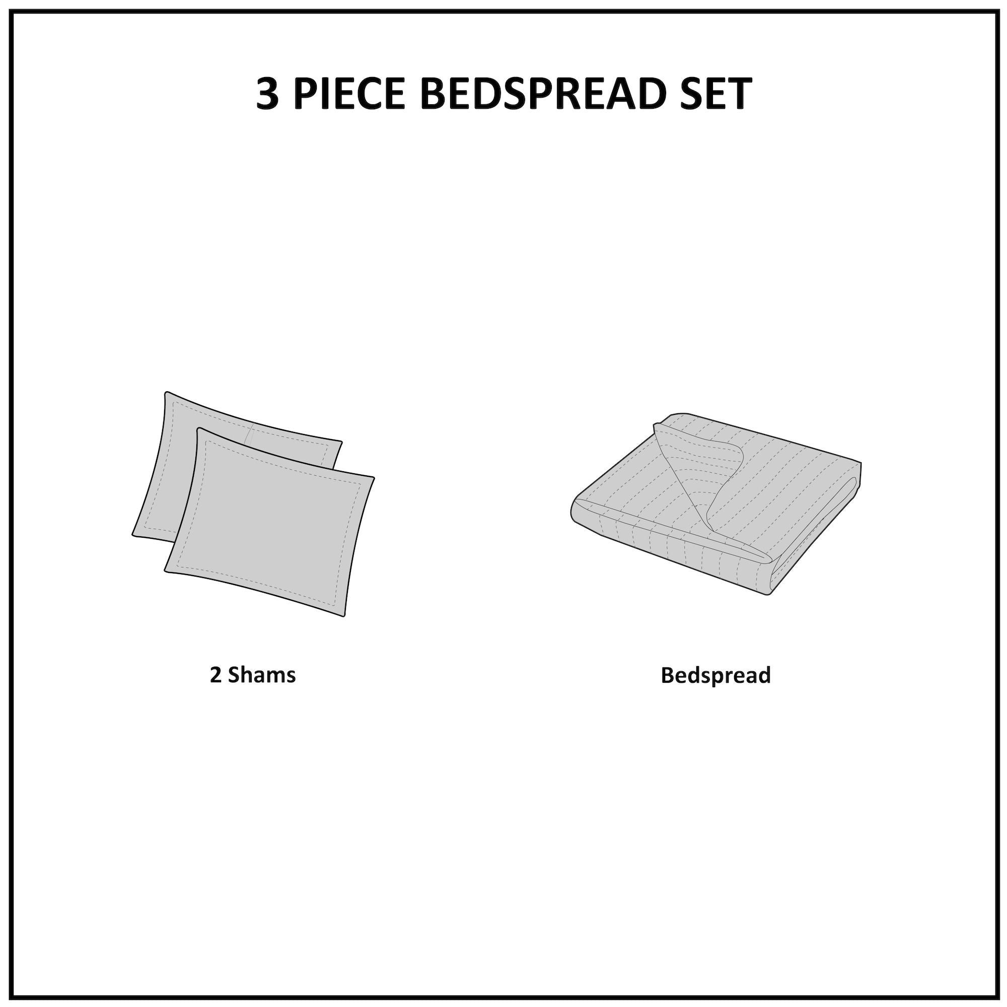 Oakley - King 3 Piece Reversible Bedspread Set - Seafoam