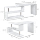 360 Degree Rotating Corner Computer Desk, L Shaped Desk, Home Office Workstation with 3-Tier Storage Shelves, White