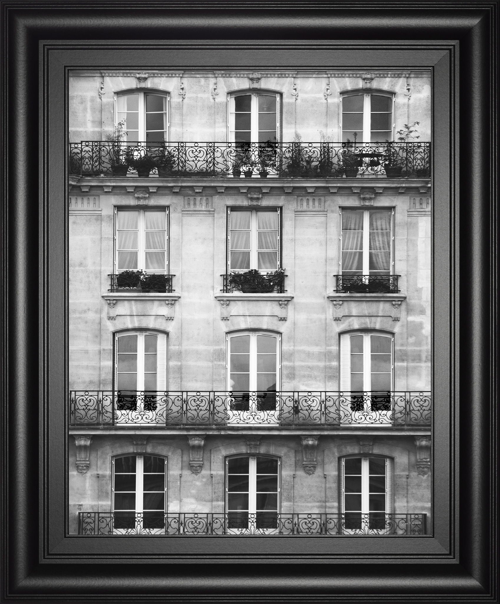Across The Street Il By Laura Marshall - Framed Print Wall Art - Gray