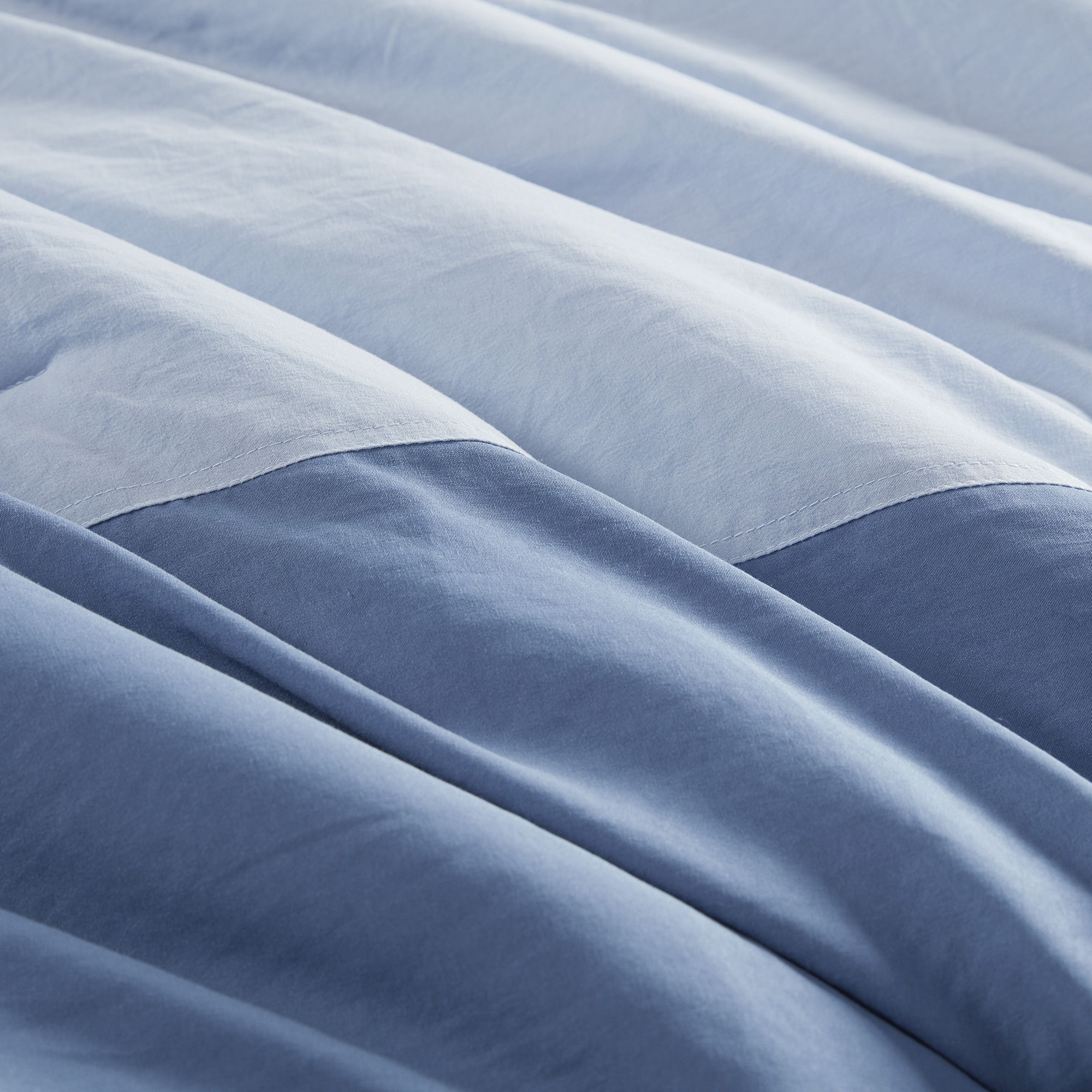 Miro - King/California King Soft Washed Block Comforter Set - Blue