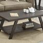 Athens Contemporary Wood Shelf Coffee Table in Weathered Espresso