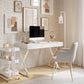 Luster Contemporary Desk in White by LumiSource