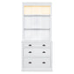 83.4" Tall Bookshelf &Writting Desk Suite,Modern Bookcase Suite with LED Lighting, Drawers, Study Desk and Open Shelves, 2-Piece Set Storage Bookshelf