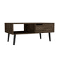 Kobe Coffee Table, One Open Shelf, One Drawer, Dark Walnut