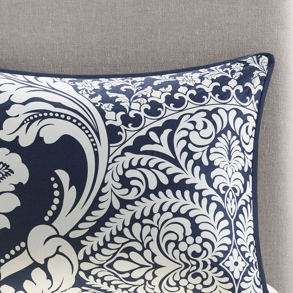 Vienna - King 6 Piece Printed Duvet Cover Set - Indigo