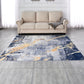 ZARA Collection Abstract Design Blue Gray Yellow Machine Washable Super Soft Area Rug