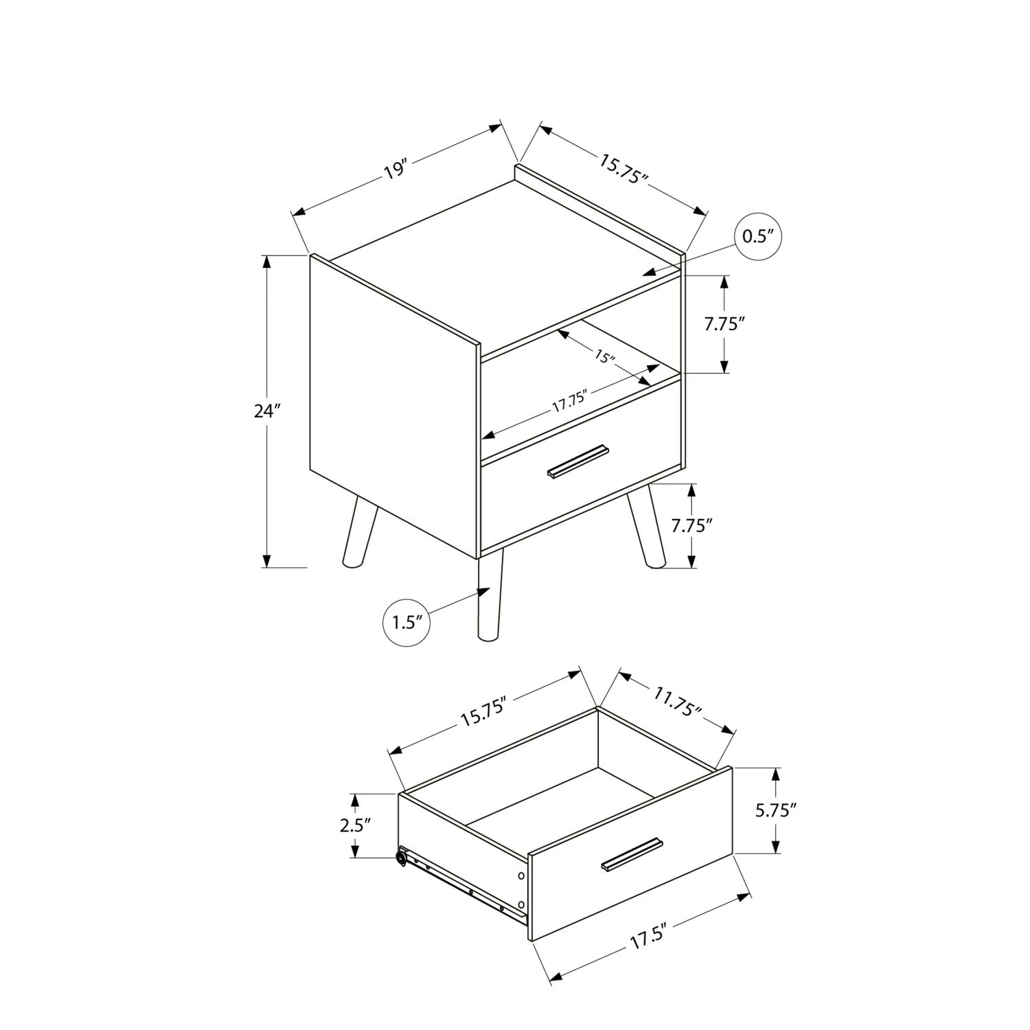 Modern Accent Table With Storage Drawer