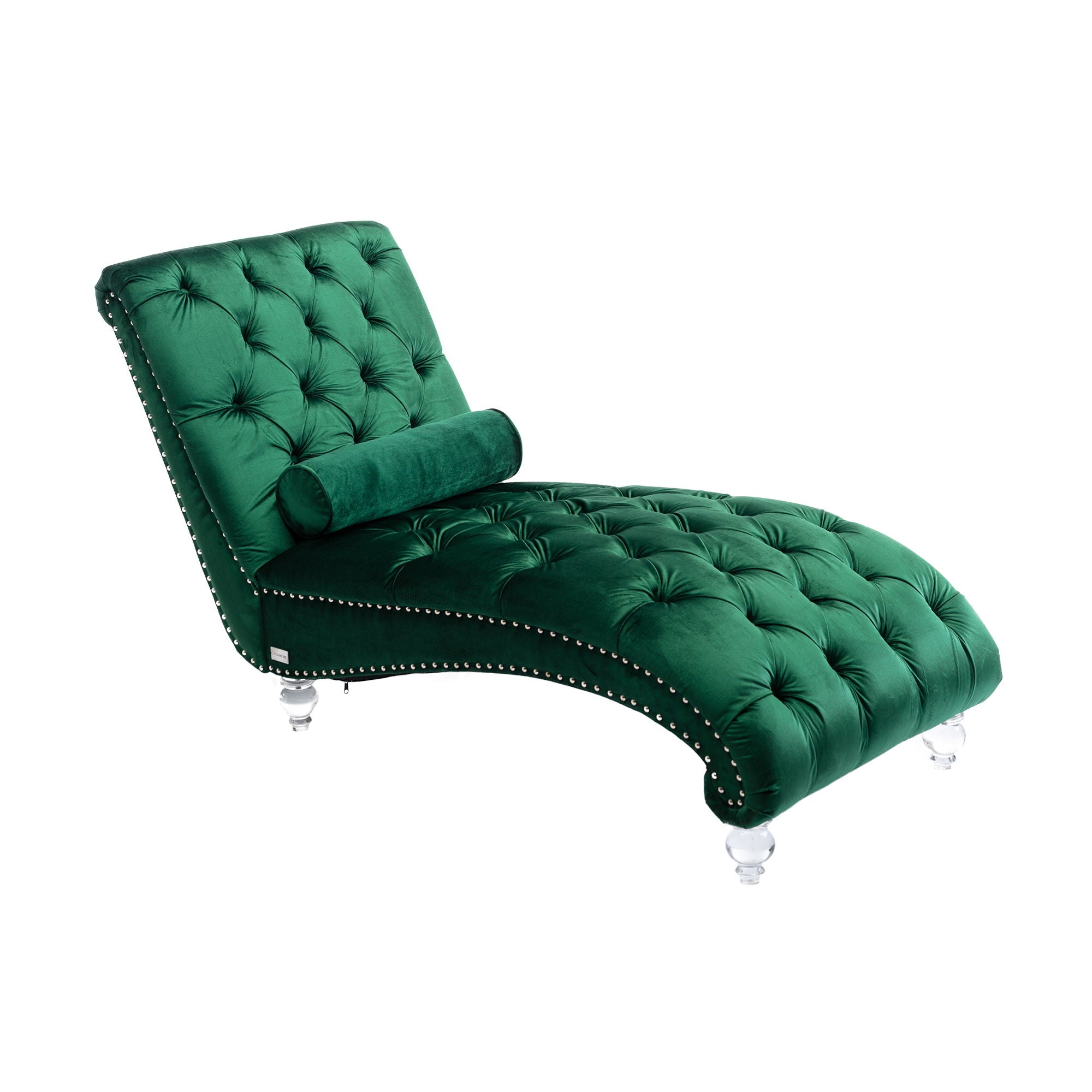 Chaise Lounge Indoor, Button Tufted Upholstered Chaise Lounge Chair With Pillow