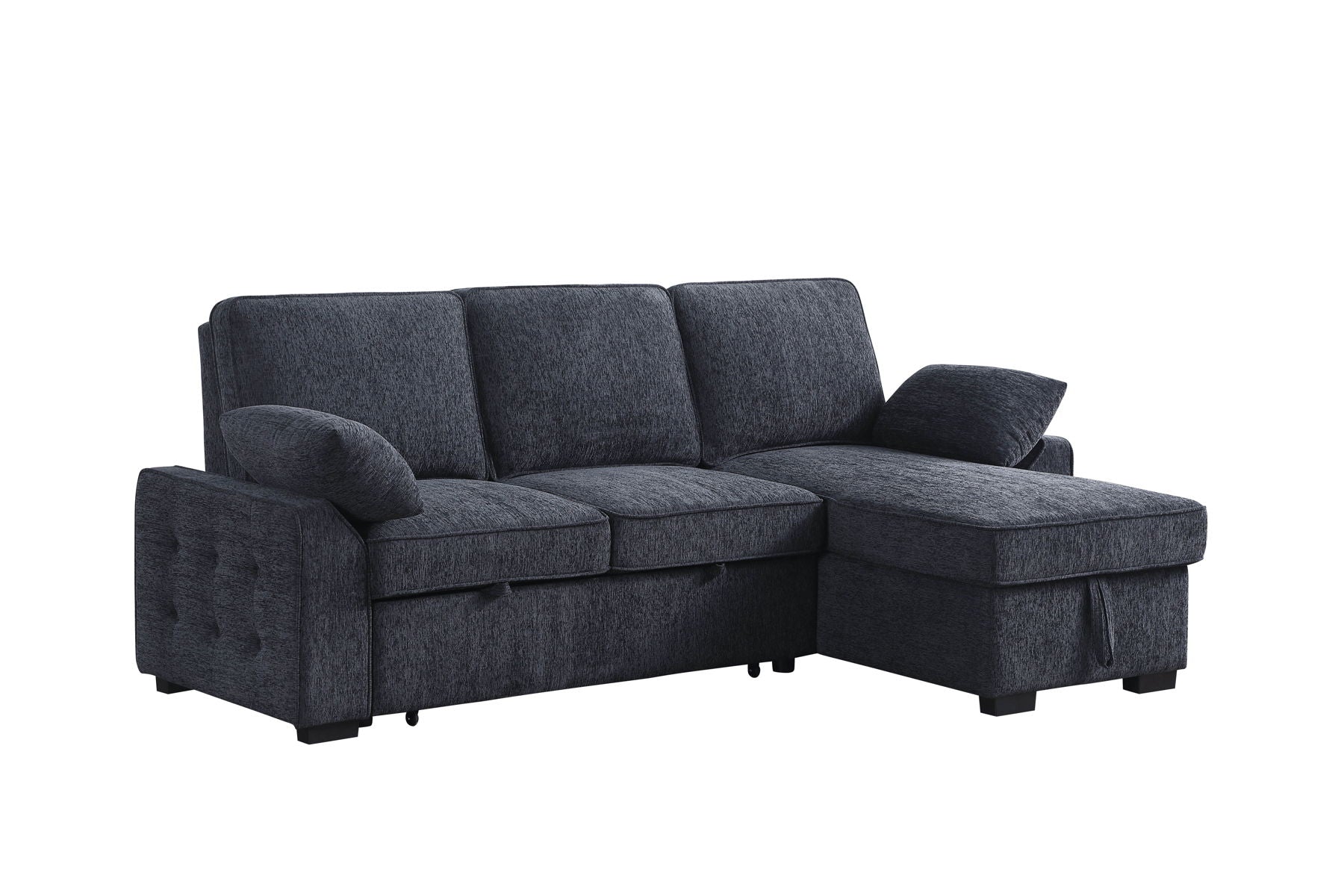 Mackenzie - Chenille Fabric Sleeper Sectional With Right-Facing Storage Chaise