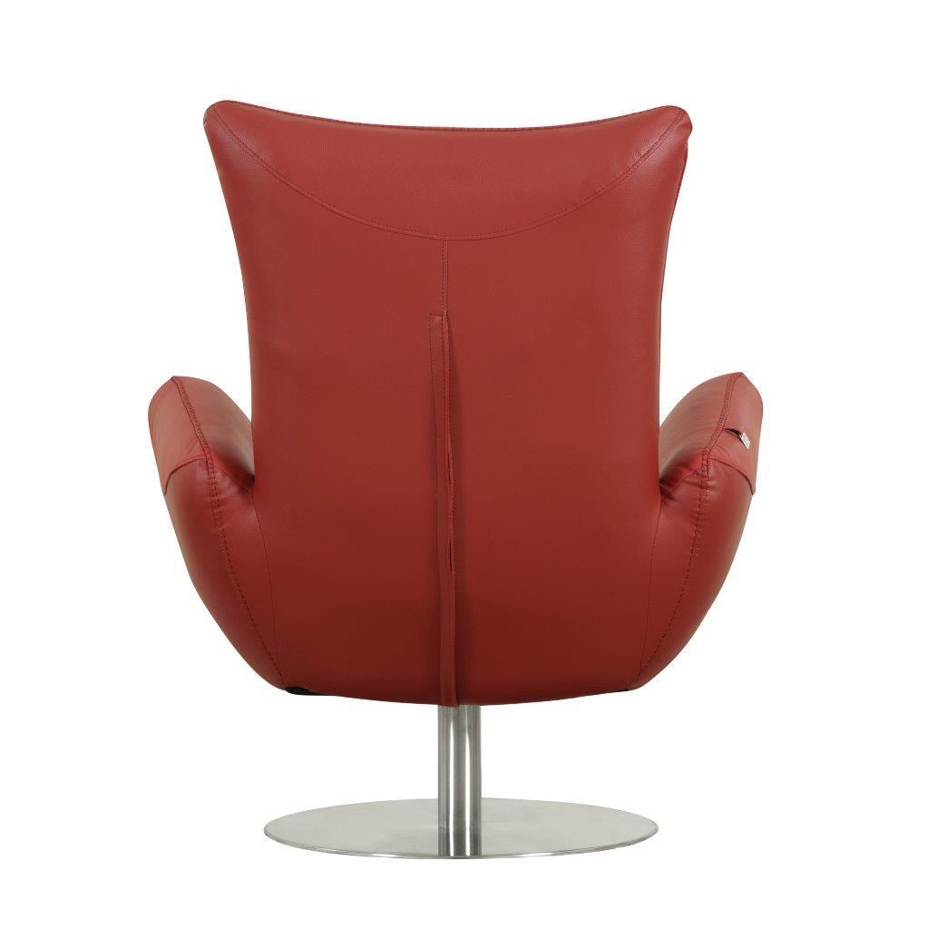 Global United Modern Genuine Italian Leather Upholstered Chair