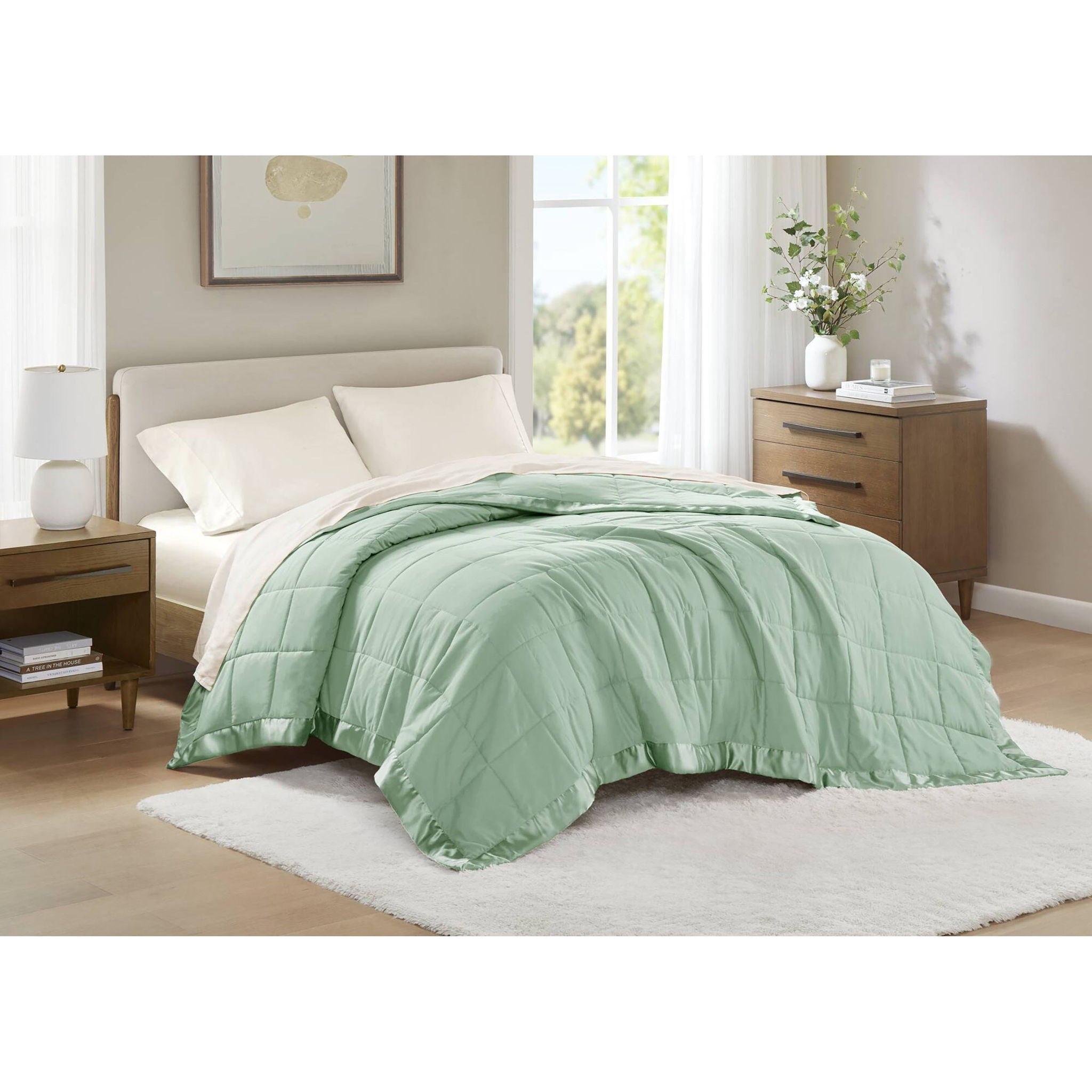 Windom - All Season Hypoallergenic Twin Blanket With 3M Scotchgard - Seafoam