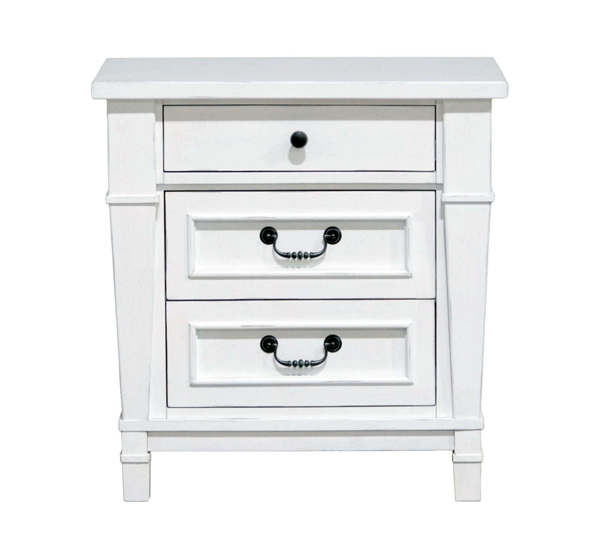 Coastal 3 Drawer Nightstand - White