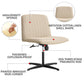 Fabric Material Home Computer Chair Office Chair Adjustable 360 ° Swivel Cushion Chair With Black Foot Swivel Chair Makeup Chair Study Desk Chair No WheelsW115151580