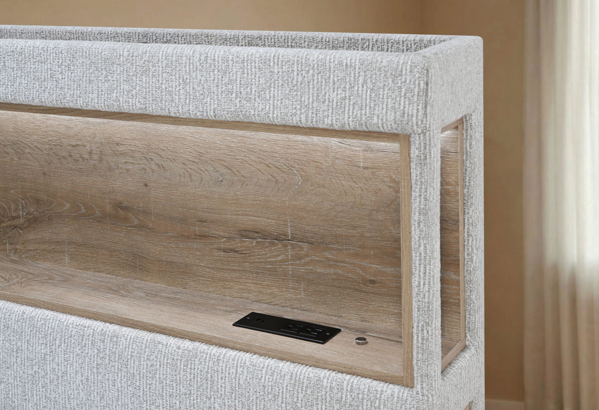 Sadie - Biege King Bed Headboard - Beige