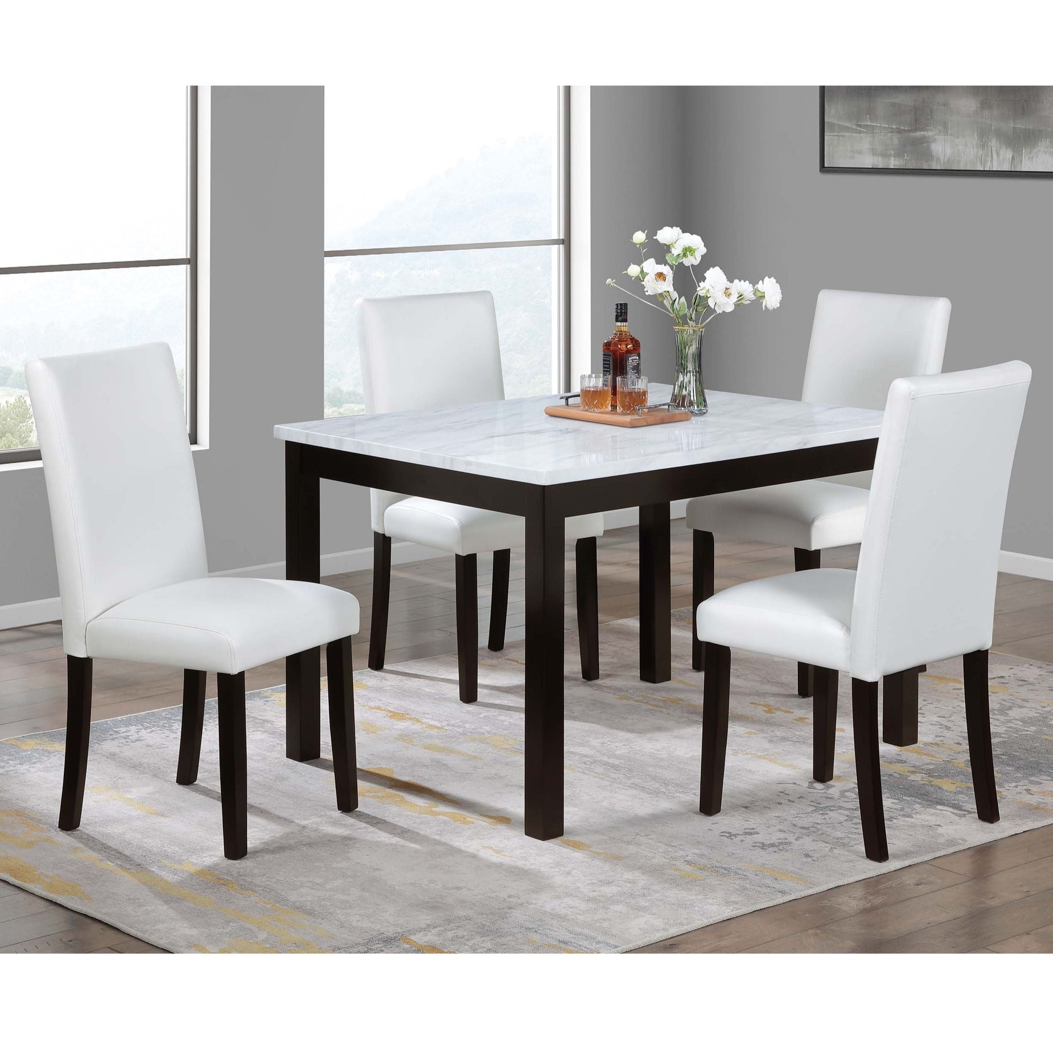 Dining Table With 4 Upholstered Side Chairs