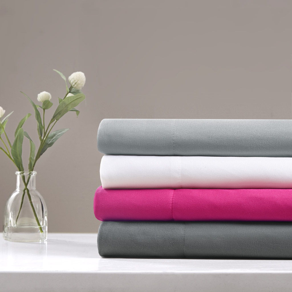 Microfiber - Sheet Set With Side Storage Pockets - White