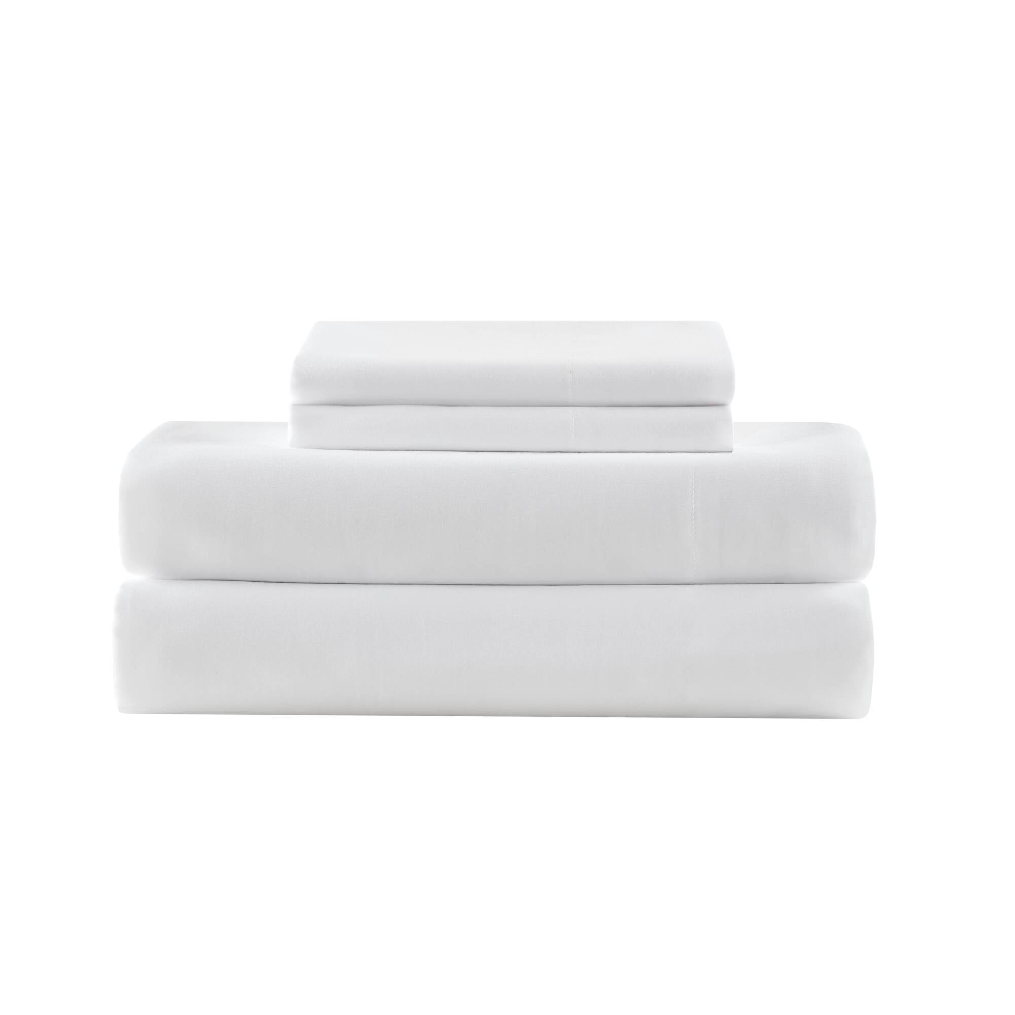 Plain Weave - Queen Essential Microfiber Sheet Set - Bright White