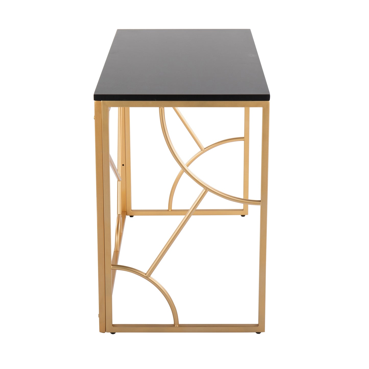 Constellation Contemporary Desk in Gold Metal and Black Wood by LumiSource