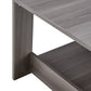Modern minimalist gray wood grain double layered rectangular coffee table,tea table.MDF material is more durable,Suitable for living room, bedroom, and study room.19.6"*35.4"*16.5" CT-16