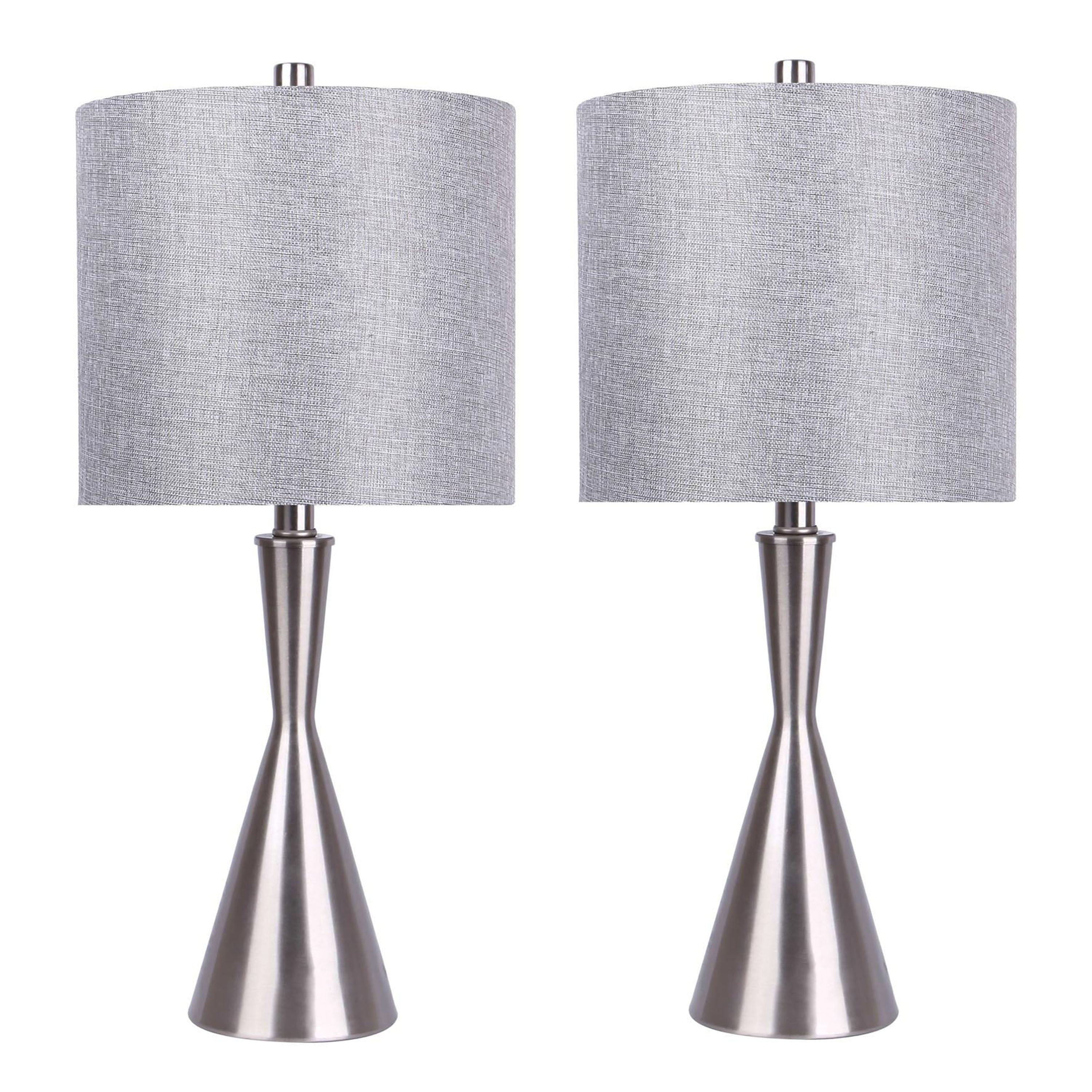 Gemma - Contemporary Table Lamp (Set of 2) - Nickel / Gray