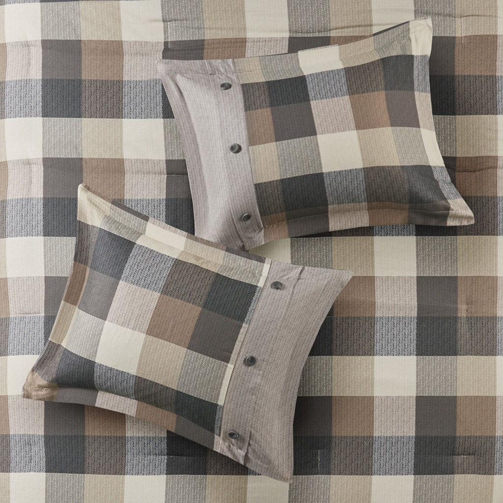 Ridge - 7 Piece Herringbone Comforter Set - Neutral