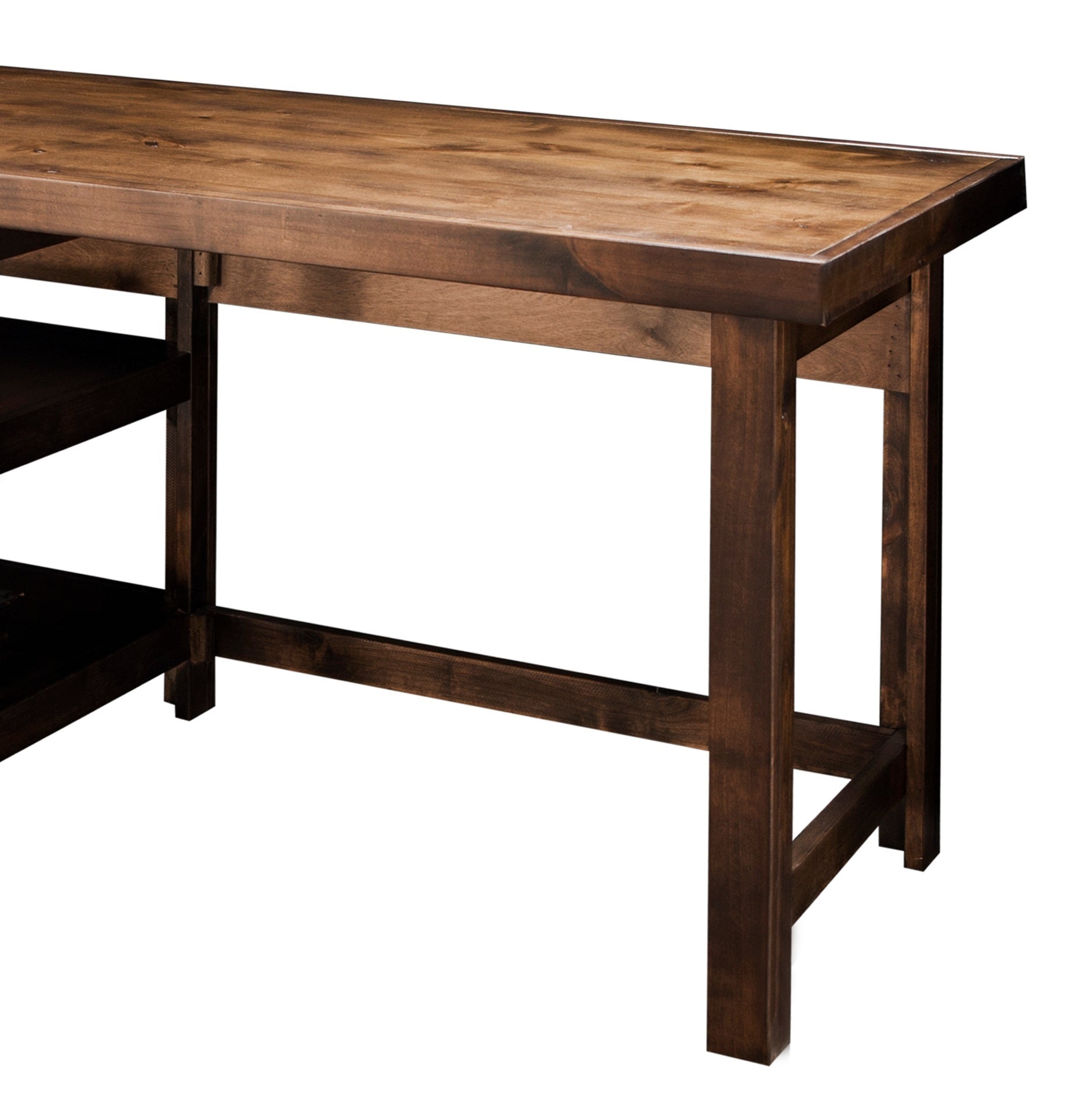 Bridgevine Home Sausalito 60 inch Workstation Desk, No Assembly Required, Whiskey Finish