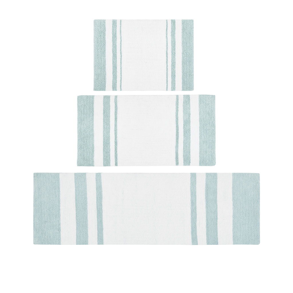 Spa - 20" x 30" Reversible Bath Rug - Aqua