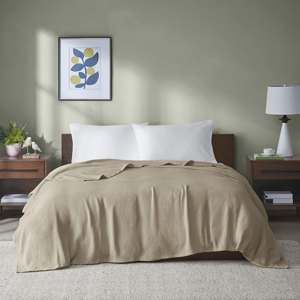 Freshspun Basketweave - King Blanket - Khaki