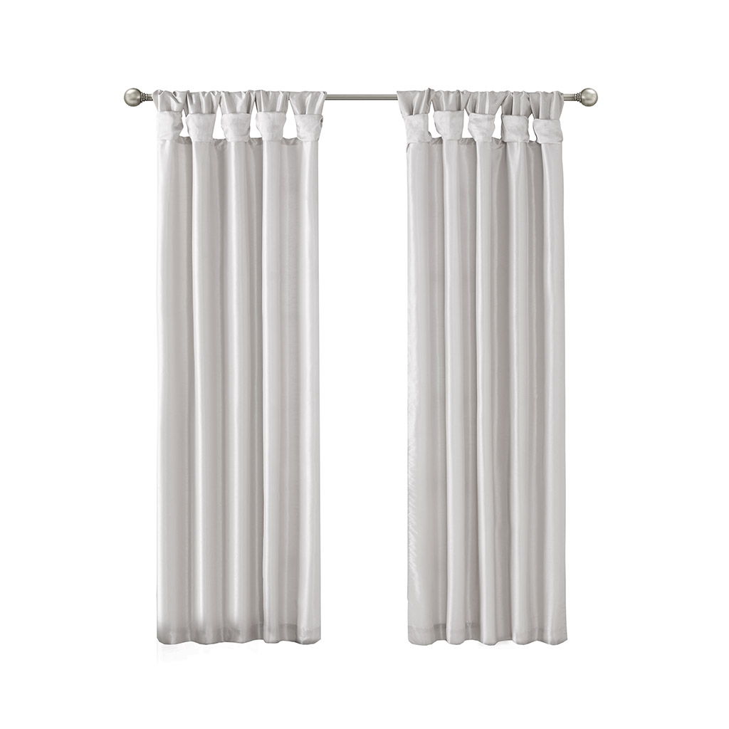 Emilia - 95" Twist Tab Lined Window Curtain - Silver