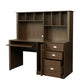 Home Office Computer Desk with Hutch,Walnut