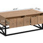 43.31'' Luxury Coffee Table with Two Drawers, Industrial Coffee Table for Living Room, Bedroom & Office